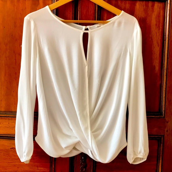 Keyhole Neck Surplice Blouse - Picture 3 of 7